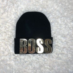 Gold Mirror Plated BOSS Beanie